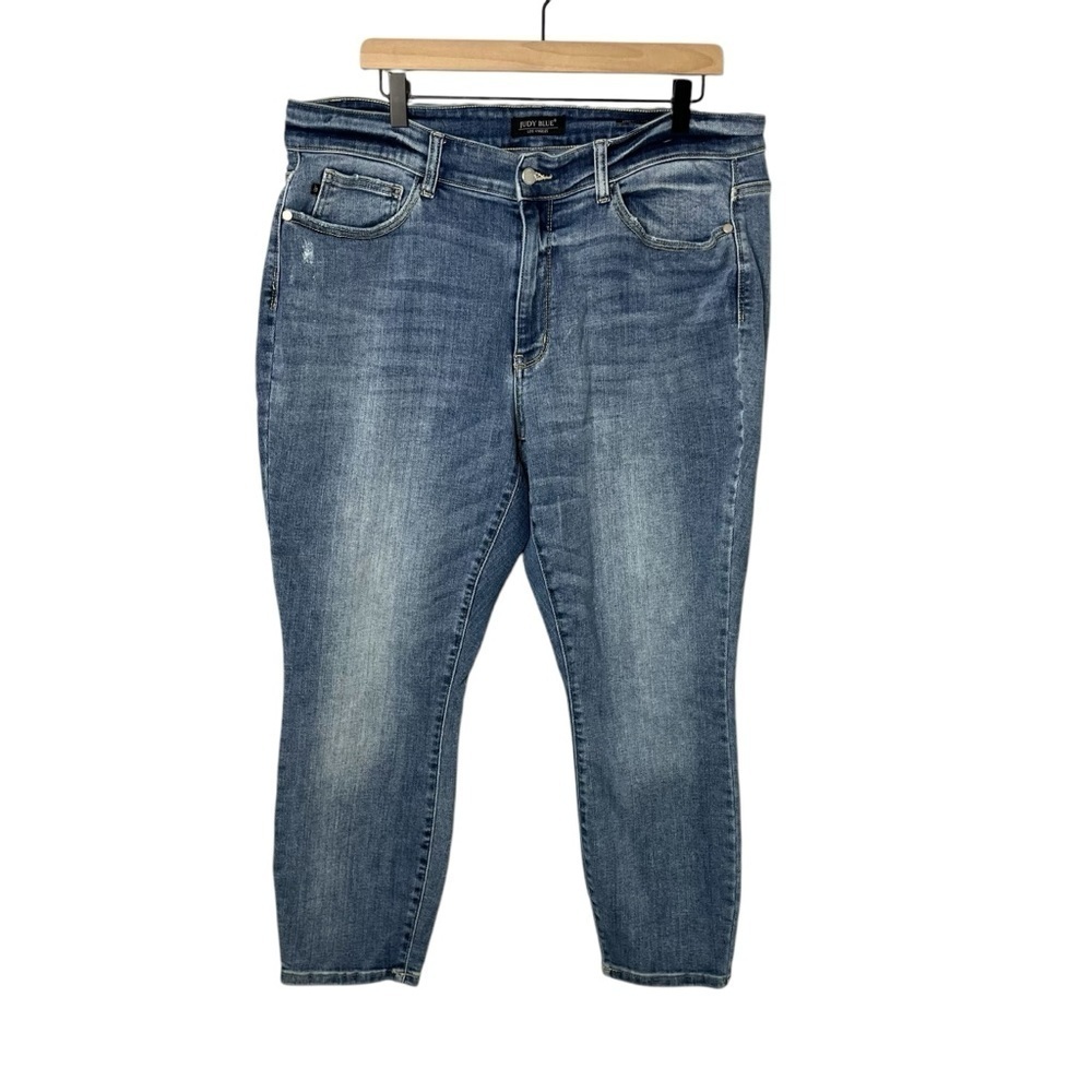 Judy Blue Skinny Fit Cropped Jeans Size 18W 5 Pocket - Picture 2 of 6